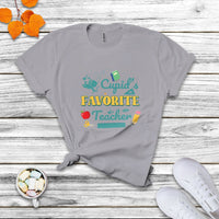 Cupid's Favorite Teacher Groovy Retro Valentine's Day Funny T Shirt - Wonder Print Shop