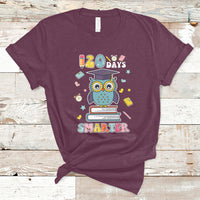 120 Days Smarter Happy 120 Days Of School Graduate Owl Students T Shirt - Wonder Print Shop