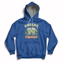 Retro Cheers Fuckers St Patrick's Day Mens Womens Beer Drinking Beer Mugs Hoodie - Wonder Print Shop