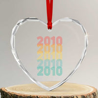16th Birthday Heart Crystal Glass Ornament Vintage 2010 Retro 16 Years Old Birthday