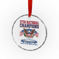 1776 National Champions 250th Anniversary USA Crystal Glass Ornament Land Of The Free Home Of The Brave