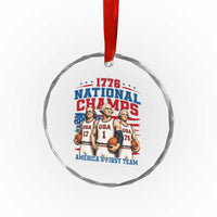1776 National Champs Crystal Glass Ornament Patriotic Founding Fathers Basketball Undefeated America