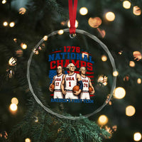 1776 National Champs Crystal Glass Ornament Patriotic Founding Fathers Basketball Undefeated America