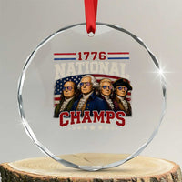 1776 National Champs Founding Father Crystal Glass Ornament Funny 4th of July Patriotic