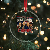 1776 National Champs Founding Father Crystal Glass Ornament Funny 4th of July Patriotic
