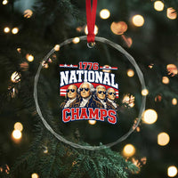 1776 National Champs Founding Fathers Graphic Crystal Glass Ornament Funny George Washington and Presidents Sunglasses Sports Style Patriotic