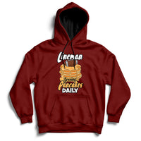 Lineman Serving Pancake Daily Funny Vintage Football Hoodie - Wonder Print Shop