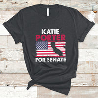 Retro Katie Porter 2024 Whiteboard For Senate California Democrat American Flag T-Shirt - Wonder Print Shop