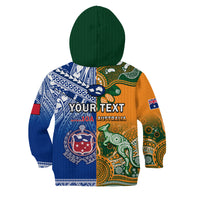 (Custom Personalised) Australia Wallabies And Toa Samoa Rugby Hoodie KID Aboriginal Mix Polynesian - Wonder Print Shop