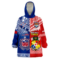 (Custom Personalised) Mate Maa Tonga And Toa Samoa Rugby Wearable Blanket Hoodie Polynesian Pattern - Wonder Print Shop