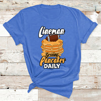 Lineman Serving Pancake Daily Funny Vintage Football T Shirt - Wonder Print Shop
