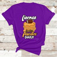 Lineman Serving Pancake Daily Funny Vintage Football T Shirt - Wonder Print Shop
