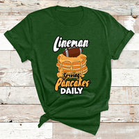 Lineman Serving Pancake Daily Funny Vintage Football T Shirt - Wonder Print Shop