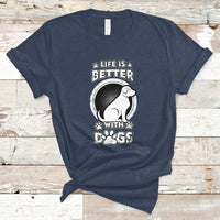 Life Is Better With Dogs Paw Print Beagle Dog Lover Pet Day T-Shirt - Wonder Print Shop