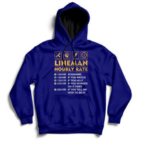 Funny Lineman Hourly Rate Gift For Lineman Hoodie - Wonder Print Shop