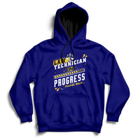 Navy hoodie with 'Law Technician In Progress' chest graphic