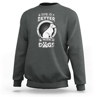 Life Is Better With Dogs Paw Print Beagle Dog Lover Pet Day Sweatshirt - Wonder Print Shop