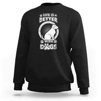 Life Is Better With Dogs Paw Print Beagle Dog Lover Pet Day Sweatshirt - Wonder Print Shop
