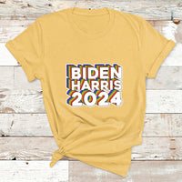 Biden Harris 2024 Rainbow Gay Pride LGBT Democrat T Shirt - Wonder Print Shop
