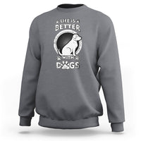 Life Is Better With Dogs Paw Print Beagle Dog Lover Pet Day Sweatshirt - Wonder Print Shop