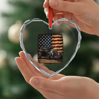 1932 American Classic Hotrod US Flag 4th of July Heart Crystal Glass Ornament