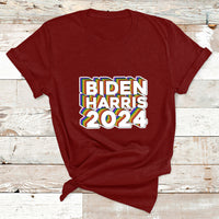 Biden Harris 2024 Rainbow Gay Pride LGBT Democrat T Shirt - Wonder Print Shop