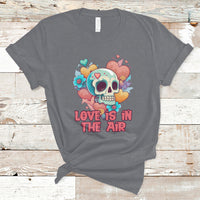 Funny Love In The Air Floral Skull Anti Valentines Day T-Shirt - Wonder Print Shop