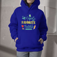 Cupid's Favorite Teacher Groovy Retro Valentine's Day Funny Hoodie - Wonder Print Shop