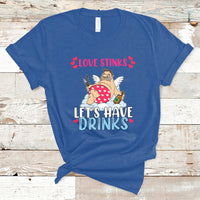 Love Stinks Lets Drink Funny Anti Valentines Day Singles Day T-Shirt - Wonder Print Shop