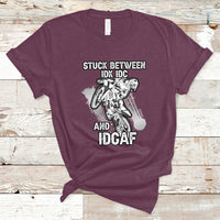 Stuck Between Idk Idc And Idgaf Bike Skull Biker Motorcross Dirt Bike T-Shirt - Wonder Print Shop