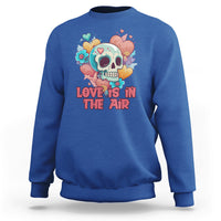 Funny Love In The Air Floral Skull Anti Valentines Day Sweatshirt - Wonder Print Shop
