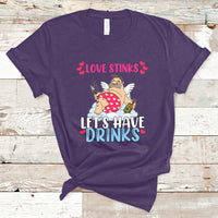 Love Stinks Lets Drink Funny Anti Valentines Day Singles Day T-Shirt - Wonder Print Shop
