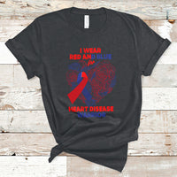 I Wear Red And Blue For Heart Disease Warrior CHD Month T-Shirt - Wonder Print Shop