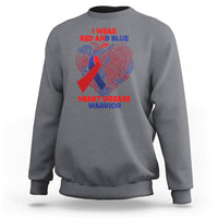 I Wear Red And Blue For Heart Disease Warrior CHD Month Sweatshirt - Wonder Print Shop