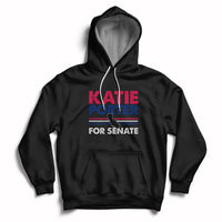 Black hoodie with front pocket, drawstring, and 'KATIE PORTER FOR SENATE' graphic