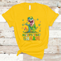 St Patricks Day Daddy's Lucky Charm Cute Dinosaur Boys Girls T-Shirt - Wonder Print Shop