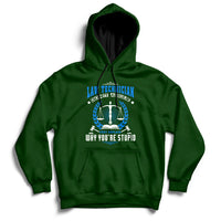 Forest green hoodie with front graphic of scales and text, hood and kangaroo pocket