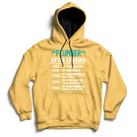 Funny Plumber Extra Charges Hourly Rate Plumbing Hoodie - Wonder Print Shop