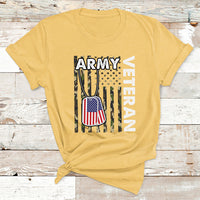 American Flag Camo Proud US Army Veteran T Shirt - Wonder Print Shop