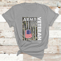 American Flag Camo Proud US Army Veteran T Shirt - Wonder Print Shop