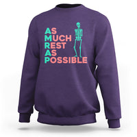 As Much Rest As Possible AMRAP Skeleton Funny Trendy Sweatshirt - Wonder Print Shop