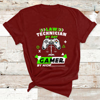 Law Techinician By Day Gamer By Night T Shirt - Wonder Print Shop