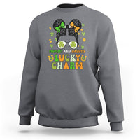 St Patricks Day Mommy And Daddy's Lucky Charm Cute Little Bun Irish Girls Sweatshirt - Wonder Print Shop