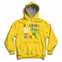 Dinosaur Roaring Into 120 Days Of School Kids Boys Girls 120 Days Smarter Hoodie - Wonder Print Shop