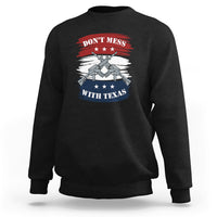 Texas graphic crewneck sweatshirt, black, with crossed-guns emblem on chest