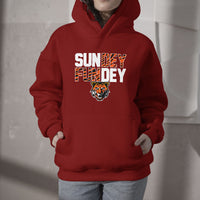 Sundey Fundey Fear Da Tiger Rule The Jungle King Of Da North Hoodie - Wonder Print Shop