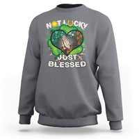 Not Lucky Simply Blessed Christian Shamrock St Patricks Day Sweatshirt - Wonder Print Shop