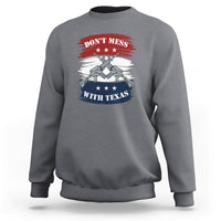 Texas graphic crewneck sweatshirt, charcoal gray, with crossed-guns emblem on chest