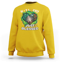 Not Lucky Simply Blessed Christian Shamrock St Patricks Day Sweatshirt - Wonder Print Shop