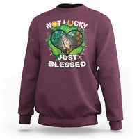 Not Lucky Simply Blessed Christian Shamrock St Patricks Day Sweatshirt - Wonder Print Shop
